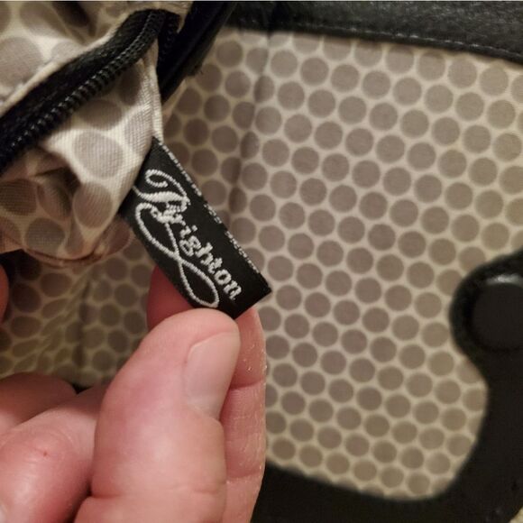 Brighton Jeweled Front Pebbled Leather Crossbody Purse - Picture 14 of 15